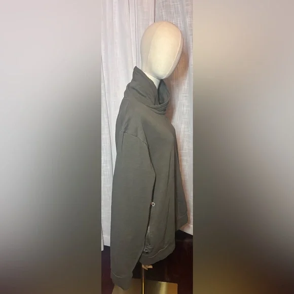 🌿 Threadbare Men’s Olive Cowl Neck Sweatshirt | Cozy Cool | XXL - Picture 3 of 5